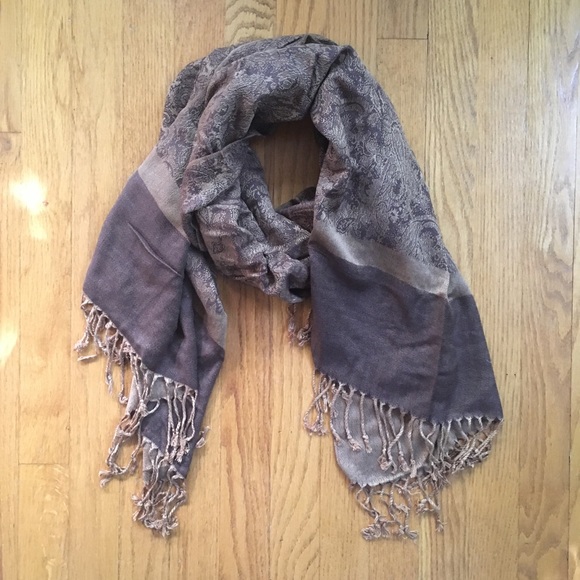 pashmina Accessories - Brown Pashmina Silk Scarf Wrap pashmina Accessories - Brown Pashmina Silk Scarf Wrap